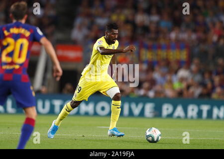 Barcelone, Espagne. Sep 24, 2019. Andre-Frank Zambo Anguissa (Villarreal) Football/soccer : "La Liga espagnole Santander' match entre le FC Barcelone 2-1 Villarreal CF au Camp Nou à Barcelone, Espagne . Credit : Mutsu Kawamori/AFLO/Alamy Live News Banque D'Images