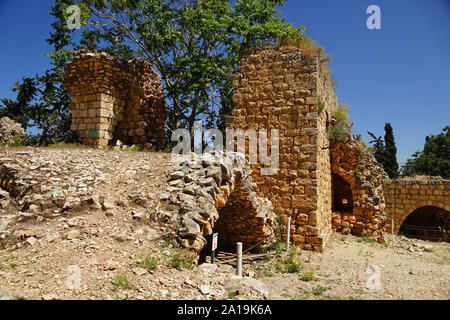 La demeure du 12ème siècle la forteresse des croisés de Yehiam (Gidin ou Jiddin). Galilée occidentale, Israël Banque D'Images