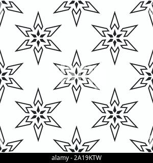 Abstractl six étoiles modèle homogène. Répéter l'ornement géométrique. Étoile de formes. Vector fond monochrome. Illustration de Vecteur