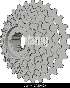 Pignons de vélo, illustration, vecteur sur fond blanc. Illustration de Vecteur