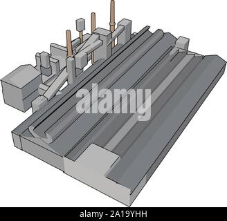 Grande usine, illustration, vecteur sur fond blanc. Illustration de Vecteur