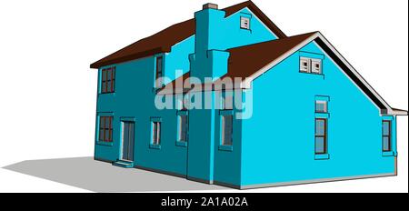 Grande maison agréable, illustration, vecteur sur fond blanc. Illustration de Vecteur