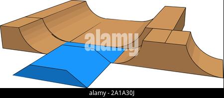 Skatepark rampe, illustration, vecteur sur fond blanc. Illustration de Vecteur