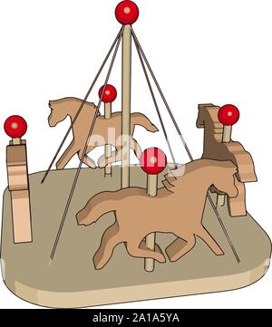 Petit carrousel, vecteur, illustration sur fond blanc. Illustration de Vecteur