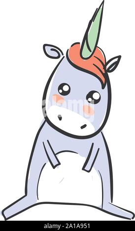 Unicorn, illustration, mignon vecteur sur fond blanc. Illustration de Vecteur