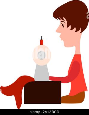 Couturier, illustration, vecteur sur fond blanc. Illustration de Vecteur