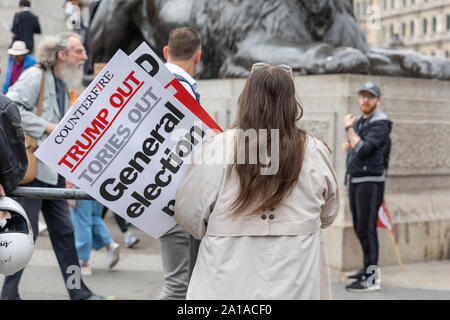 Une protestation d'Atout dans le centre de Londres le 4 juin 2019, au cours de la visite du Président Trump de Londres. Banque D'Images