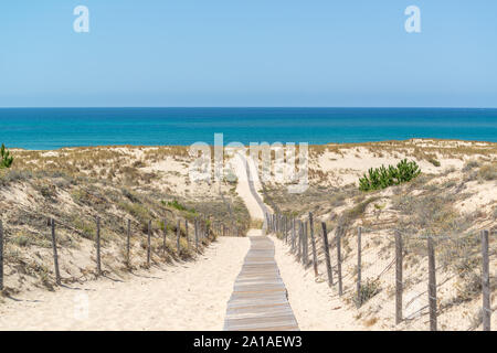 Arcachon (France), l'accès à la plage près de la dune du Pilat Banque D'Images