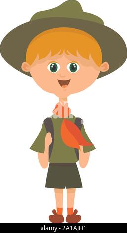 Boy Scout, illustration, vecteur sur fond blanc. Illustration de Vecteur