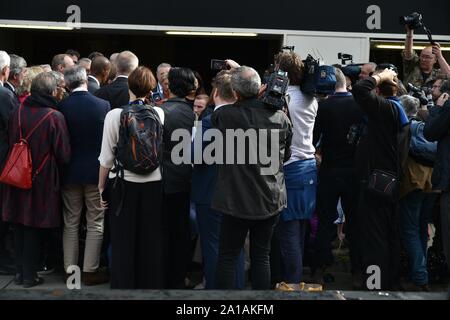 Couverture de presse de Brexit en place du Parlement, Londres Septembre 2019 Banque D'Images