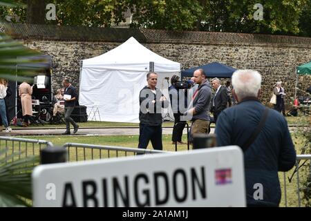 Couverture de presse de Brexit en place du Parlement, Londres Septembre 2019 Banque D'Images