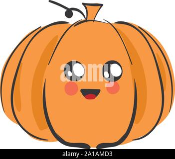 Cute pumpkin, illustration, vecteur sur fond blanc. Illustration de Vecteur