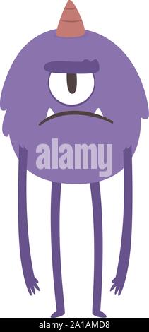 Purple Monster, illustration, vecteur sur fond blanc. Illustration de Vecteur
