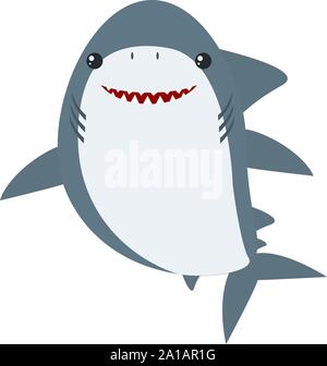 Heureux le requin, l'illustration, vecteur sur fond blanc. Illustration de Vecteur
