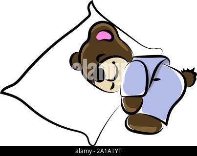 Sleeping Bear, illustration, vecteur sur fond blanc. Illustration de Vecteur