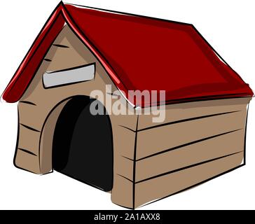 Dog House, illustration, vecteur sur fond blanc. Illustration de Vecteur