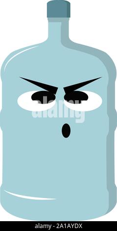 Bouteille en colère, illustration, vecteur sur fond blanc. Illustration de Vecteur