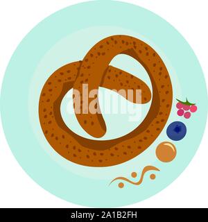 Kringle, illustration, vecteur sur fond blanc. Illustration de Vecteur