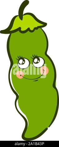 Les haricots, mignon, vector illustration sur fond blanc. Illustration de Vecteur