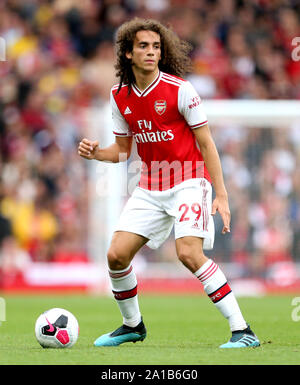 L'arsenal Matteo Guendouzi en action pendant la Premier League match à l'Emirates Stadium, Londres. Banque D'Images