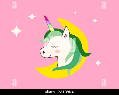 Unicorn, illustration, mignon vecteur sur fond blanc. Illustration de Vecteur