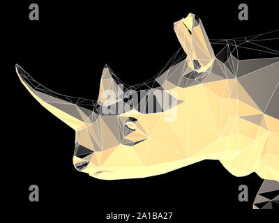 3D illustration de tête de rhinocéros Banque D'Images