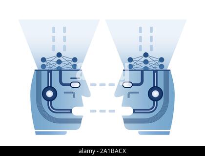 L'intelligence artificielle, l'apprentissage en profondeur, l'apprentissage machine concept design Illustration de Vecteur