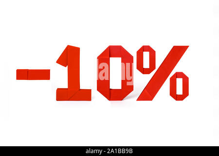 Texte d'Origami commode a vendre 10 pour cent Banque D'Images