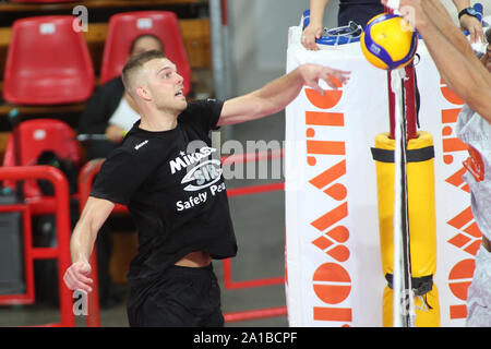 Perugia, Italie, le 25 septembre 2019, SIR SAFETY PÉROUSE CONAD SCHIACCIA lors du test Match Sir Safety Pérouse Conad Vs Emma Villas Volley Volley-ball - Serie A italienne Hommes Championnat Superleague - Crédit : LPS/Loris Cerquiglini/Alamy Live News Banque D'Images