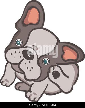 Petit bulldog, illustration, vecteur sur fond blanc. Illustration de Vecteur