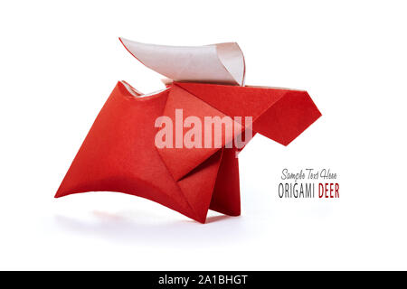 Origami Papier red deer Banque D'Images