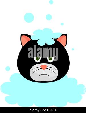 Chat en colère, illustration, vecteur sur fond blanc. Illustration de Vecteur