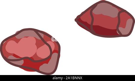 Steak coupé en cubes, illustration, vecteur sur fond blanc. Illustration de Vecteur