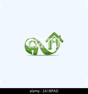 Modèle de conception de logo sécurisé Accueil Banque D'Images