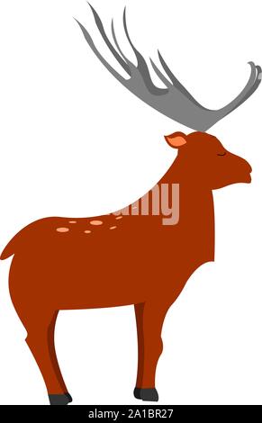 Big deer, illustration, vecteur sur fond blanc. Illustration de Vecteur
