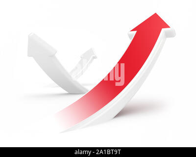 Rouge 3D Flèches de croissance Banque D'Images