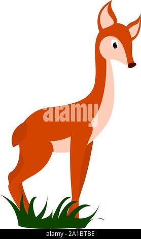 Petit faon, illustration, vecteur sur fond blanc. Illustration de Vecteur