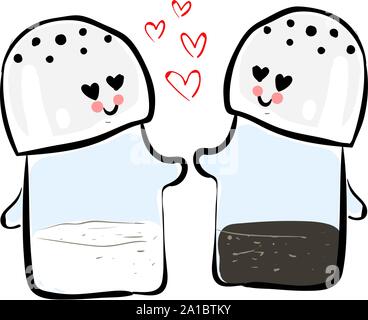 Sel et poivre, illustration, vecteur sur fond blanc. Illustration de Vecteur