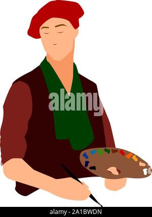 Peintre, illustration, vecteur sur fond blanc. Illustration de Vecteur