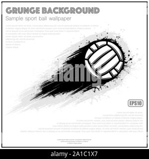 Poster blanc noir avec mouvement grunge waterpolo ball path Illustration de Vecteur