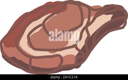 Steak os, illustration, vecteur sur fond blanc. Illustration de Vecteur