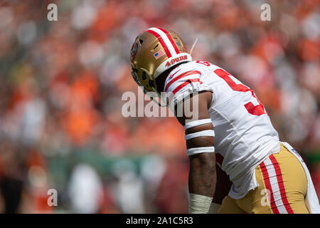 Cincinnati, OH, USA. 15 Sep, 2019. San Francisco 49ers de secondeur Dre Greenlaw (57) au cours de l'action de jeu de football américain NFL entre les San Francisco 49ers et les Bengals de Cincinnati au Stade Paul Brown le 15 septembre 2019 à Cincinnati, OH. Adam Lacy/CSM/Alamy Live News Banque D'Images