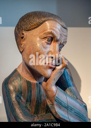 La sculpture antique de XIII-Xvème siècle dans le musée de la cathédrale de Strasbourg, France Banque D'Images