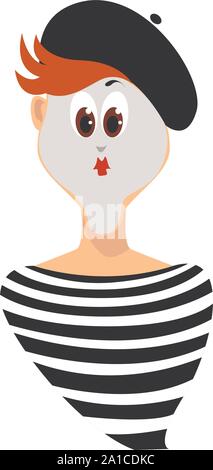 Mime, illustration, vecteur sur fond blanc. Illustration de Vecteur
