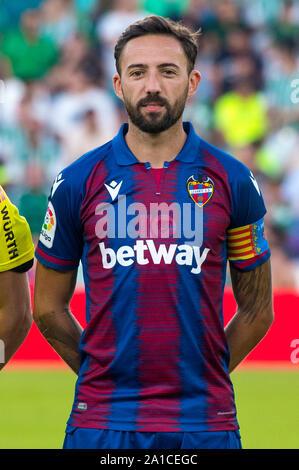 Séville, 24-09-2019. Primera Division Ligue espagnole. LaLiga. L'Estadio Benito Villamarin. José Luis Morales (Levante UD) durant le jeu Real Betis - Levante UD. Banque D'Images