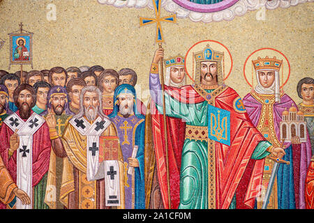 Mosaic à Saints Volodymyr & Olha Eglise catholique ukrainienne Banque D'Images