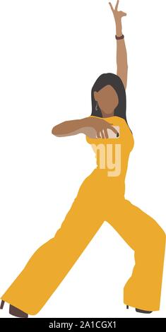 Dame en jaune, illustration, vecteur sur fond blanc. Illustration de Vecteur