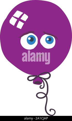 Ballon violet, illustration, vecteur sur fond blanc. Illustration de Vecteur
