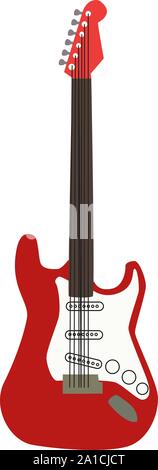 Guitare rouge, illustration, vecteur sur fond blanc. Illustration de Vecteur