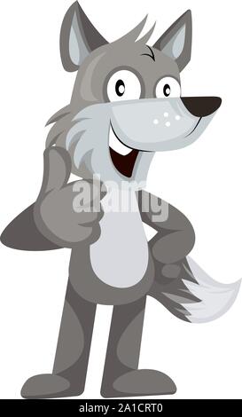 Loup est ok, illustration, vecteur sur fond blanc. Illustration de Vecteur